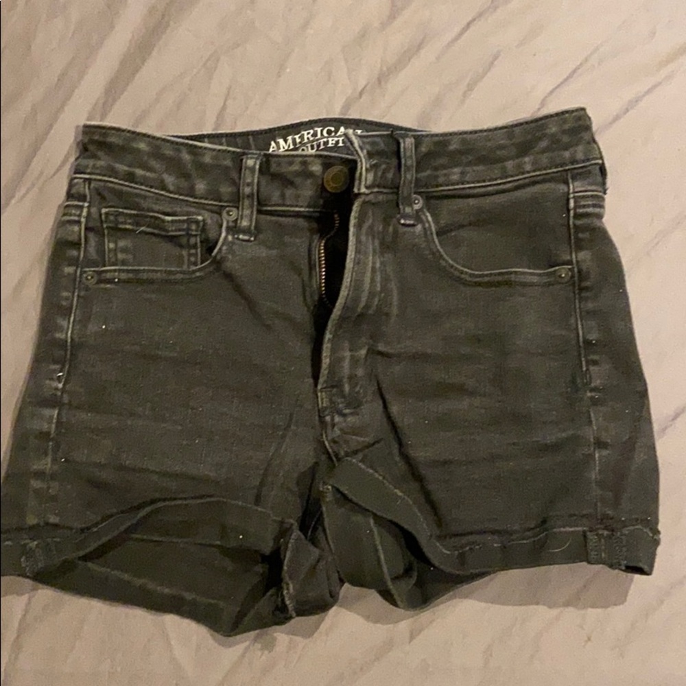 American eagle high rise black shorts